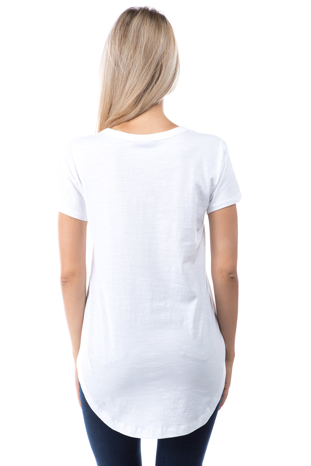 Short Sleeve V-Neck - white | back side