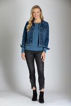 Jean Jacket With Frayed Detail - Indigo