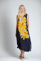 Daisy Print - V-neck Tank Long Dress