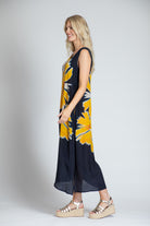 Daisy Print - V-neck Tank Long Dress