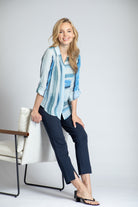 Ocean Stripe - Button-up With Roll-up Sleeve