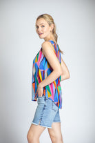  Colorful Mosiac Print - V-neck Tank