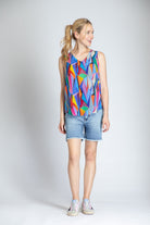  Colorful Mosiac Print - V-neck Tank