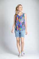  Colorful Mosiac Print - V-neck Tank