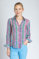  Colorful Waves - Button-up With Roll-up Sleeve