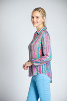  Colorful Waves - Button-up With Roll-up Sleeve