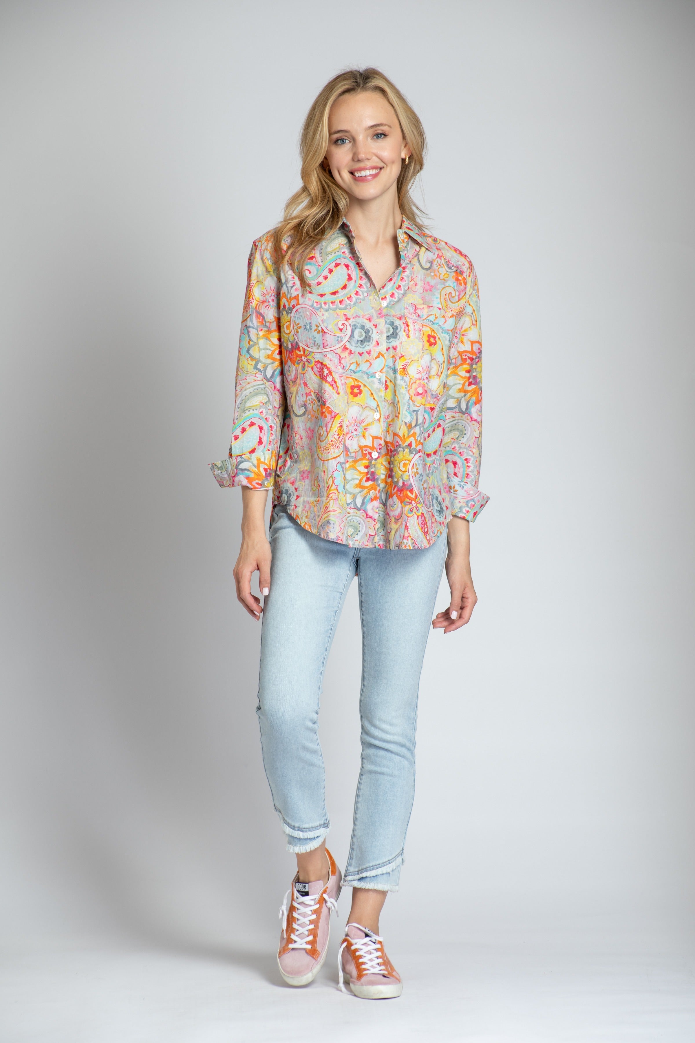  Folklore Paisley - Boyfriend Button-up Shirt