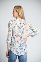  Botanical Print - Crossover Top With Tassel