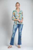  Desert Dyes Watercolor Print - V-neck With Tassel