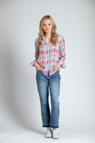 Diamond Ikat Print - Button-up With Roll-up Sleeve