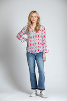 Diamond Ikat Print - Button-up With Roll-up Sleeve