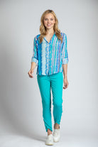  Coastal Horizon Hues - Button-up With Roll-up Sleeve