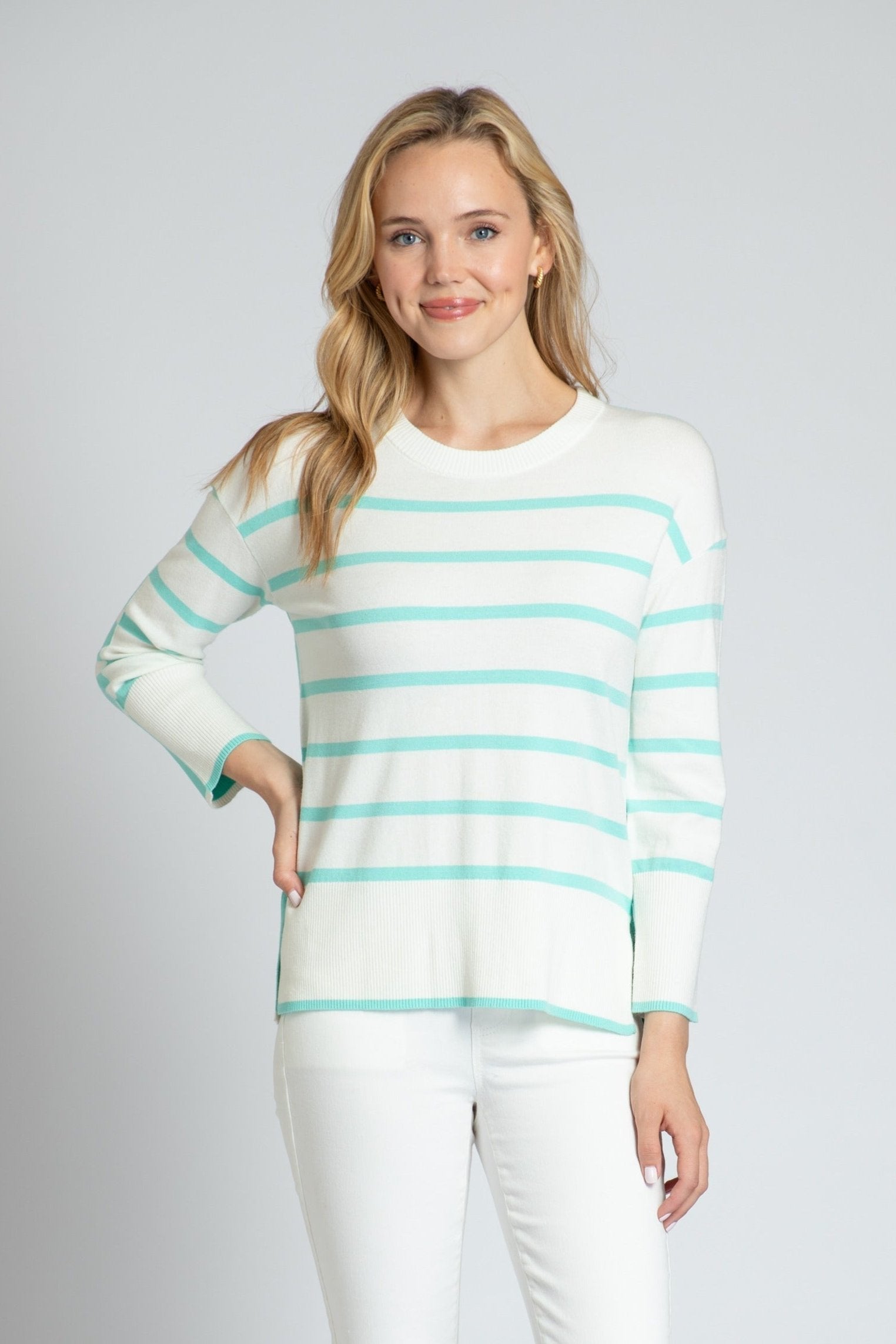 Half & Half Stripe Pull Over