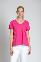 Short Sleeve V-Neck - pink | frnt side