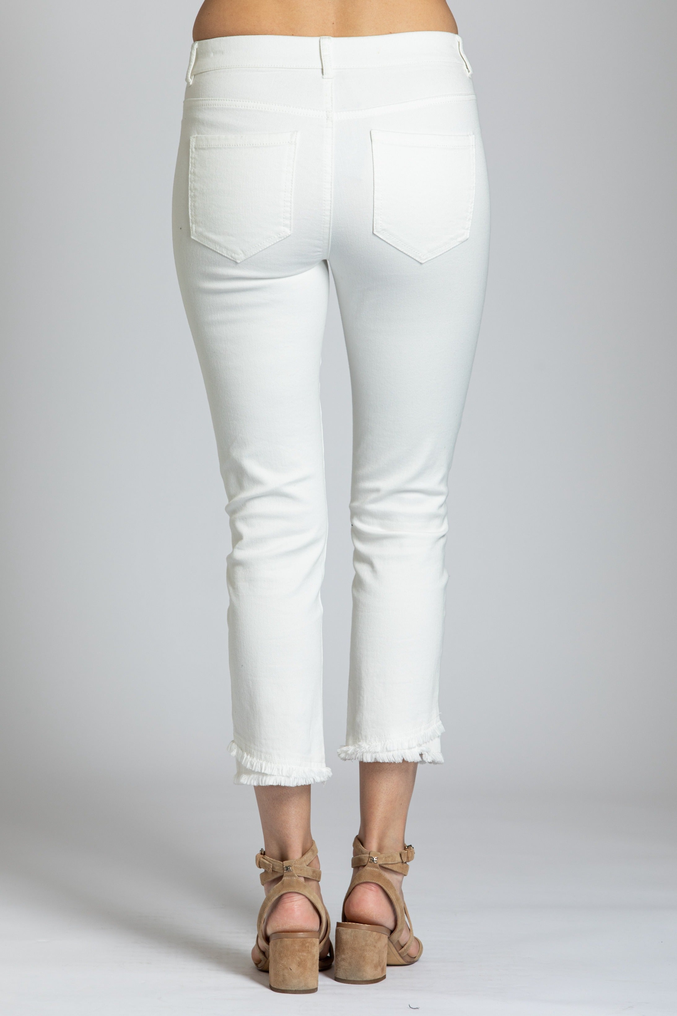 Olivia Pull-On Crop Frayed Jean | back side