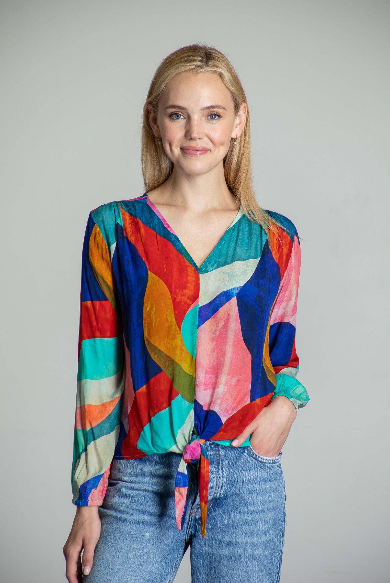 Seabreeze, Floral Embroidered Sleeve Top