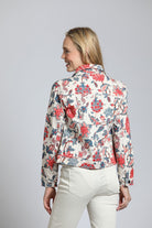 Vintage Jacobean Floral Printed Denim Jacket | back side