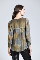 Nature's Harmony - Mixed Media Peasant Blouse | Back side