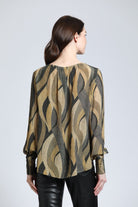 Desert Wave Print - Pullover With Smocked Cuff | Back side