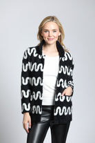  Cozy Coat with Squiggle Lines | front side