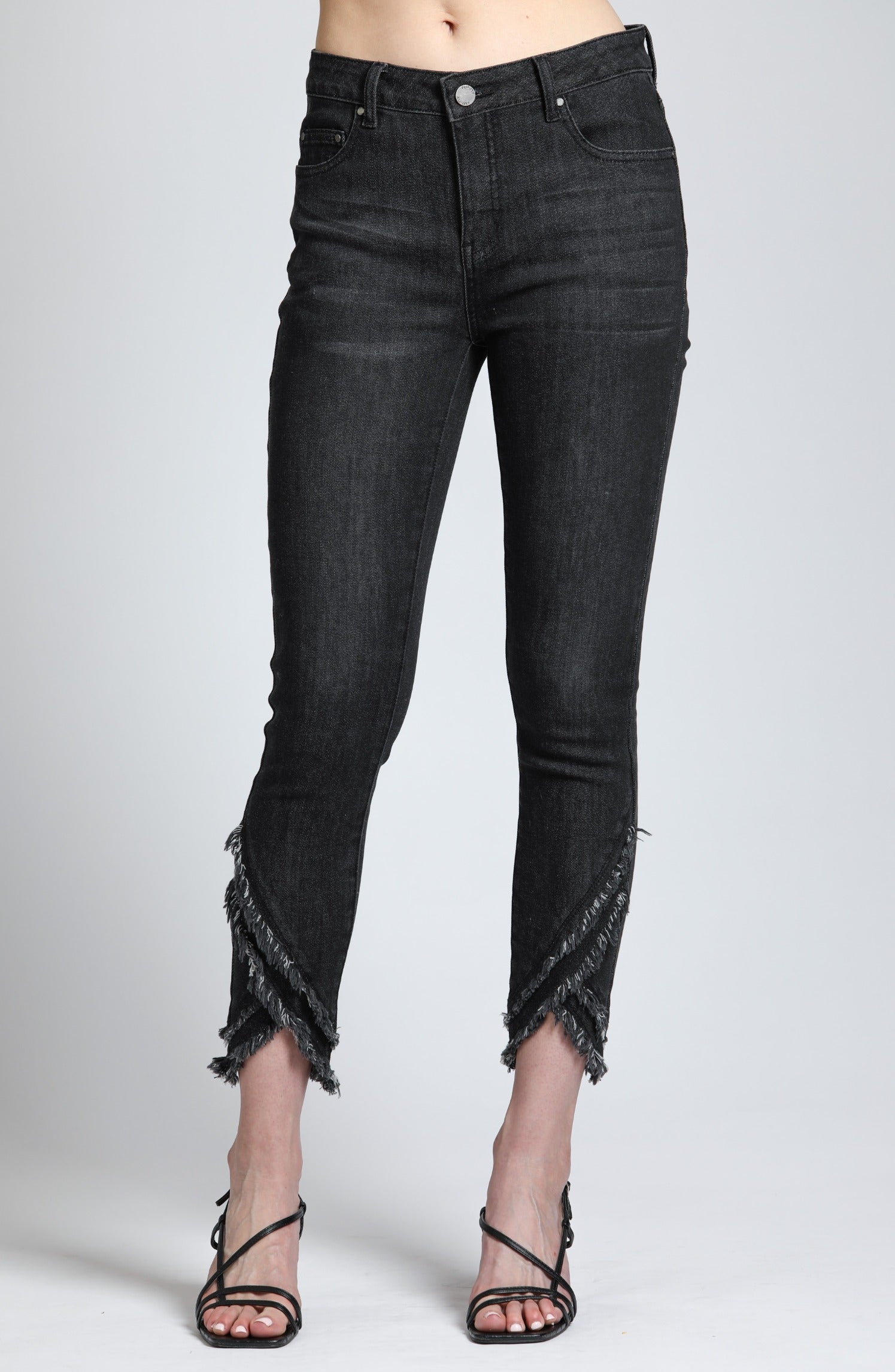 Frayed tulip hem store jeans