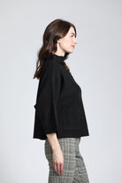 Funnel Neck Sweater With Patch Pocket | right side