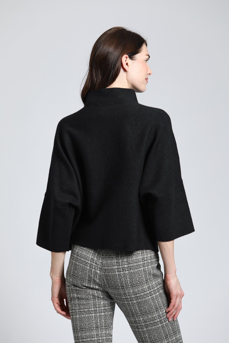 Funnel Neck Sweater With Patch Pocket | back side