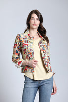 Blurred Lines Printed Denim Jacket | front side