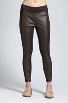 Vegan Leather Pocket Legging | front side