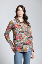 Energetic Color Mix - Boyfriend Button up Shirt | Front side