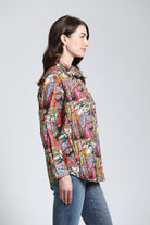 Energetic Color Mix - Boyfriend Button up Shirt | right side