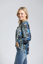 Ethnic Fusion Print - Pullover With Smocked Cuff | Left side