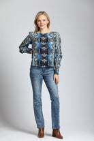 Ethnic Fusion Print - Pullover With Smocked Cuff