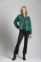 Snap Front Shirt Jacket With Patch Pockets