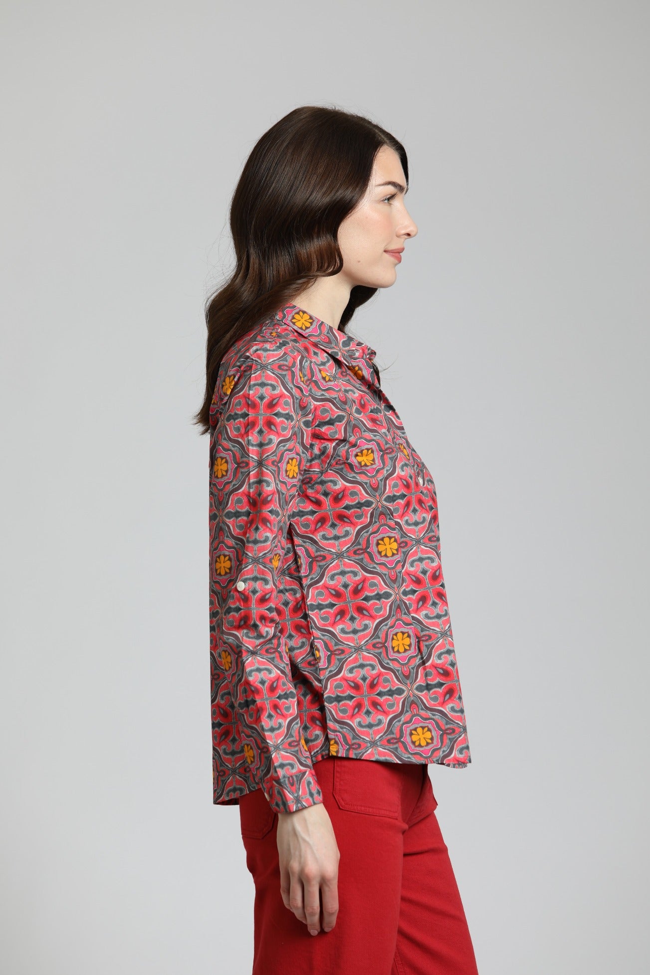 Decorative Paisley Medallion Print - Classic Button-up Shirt | right side