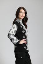 Argyle Sweater w/Funnel Neck | right side