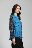 Marine Inspired Print Mix - Button Up Top | right side