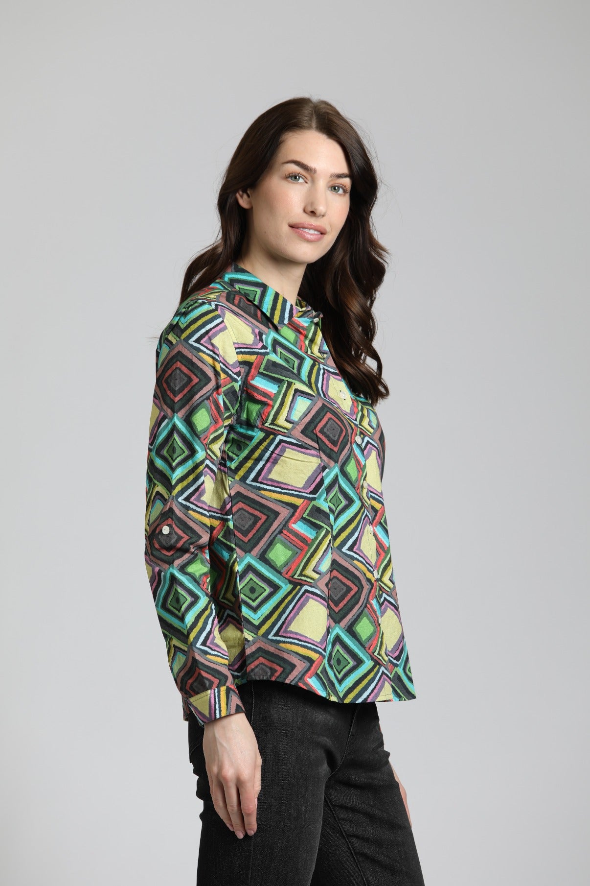 Diamonds In The Sky Print - Classic Button up Shirt | right side