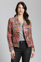 RAINBOW SQUIGGLE - Printed Denim Jacket | front side