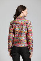 RAINBOW SQUIGGLE - Printed Denim Jacket | back side