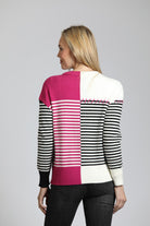 Color Block Cardigan With Whip Stitch Detail | back side