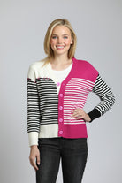 Color Block Cardigan With Whip Stitch Detail | front side