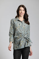 Tropical Leopard - Printed Side Tie Shirt | front side