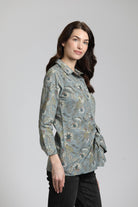 Tropical Leopard - Printed Side Tie Shirt | right side