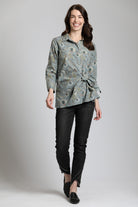 Tropical Leopard - Printed Side Tie Shirt | front side