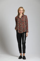 Paisley With Contrast Back - Button up Top | front side