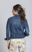 Puff Sleeve Jean Jacket - Medium Indigo | back side