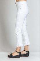 Olivia Pull-On Crop Frayed Jean | left side