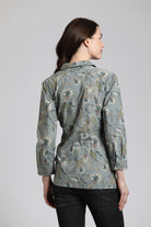 Tropical Leopard - Printed Side Tie Shirt | back side