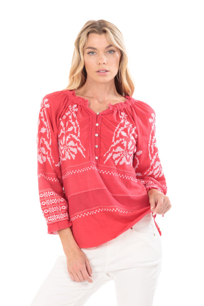 Ines Embroidered Peasant Top